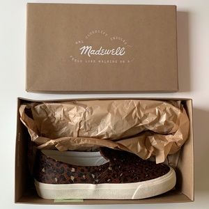 Madewell Slip On Sneakers Leopard Calf Hair 8.5